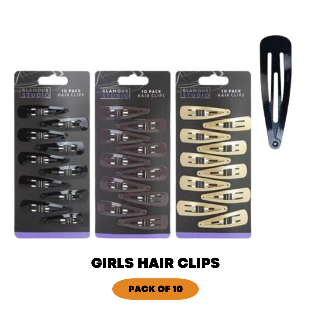10x Hair Clips Snap Hairpins Slides Kirby Pins Set Women Baby Girls Metal Grip - ZYBUX
