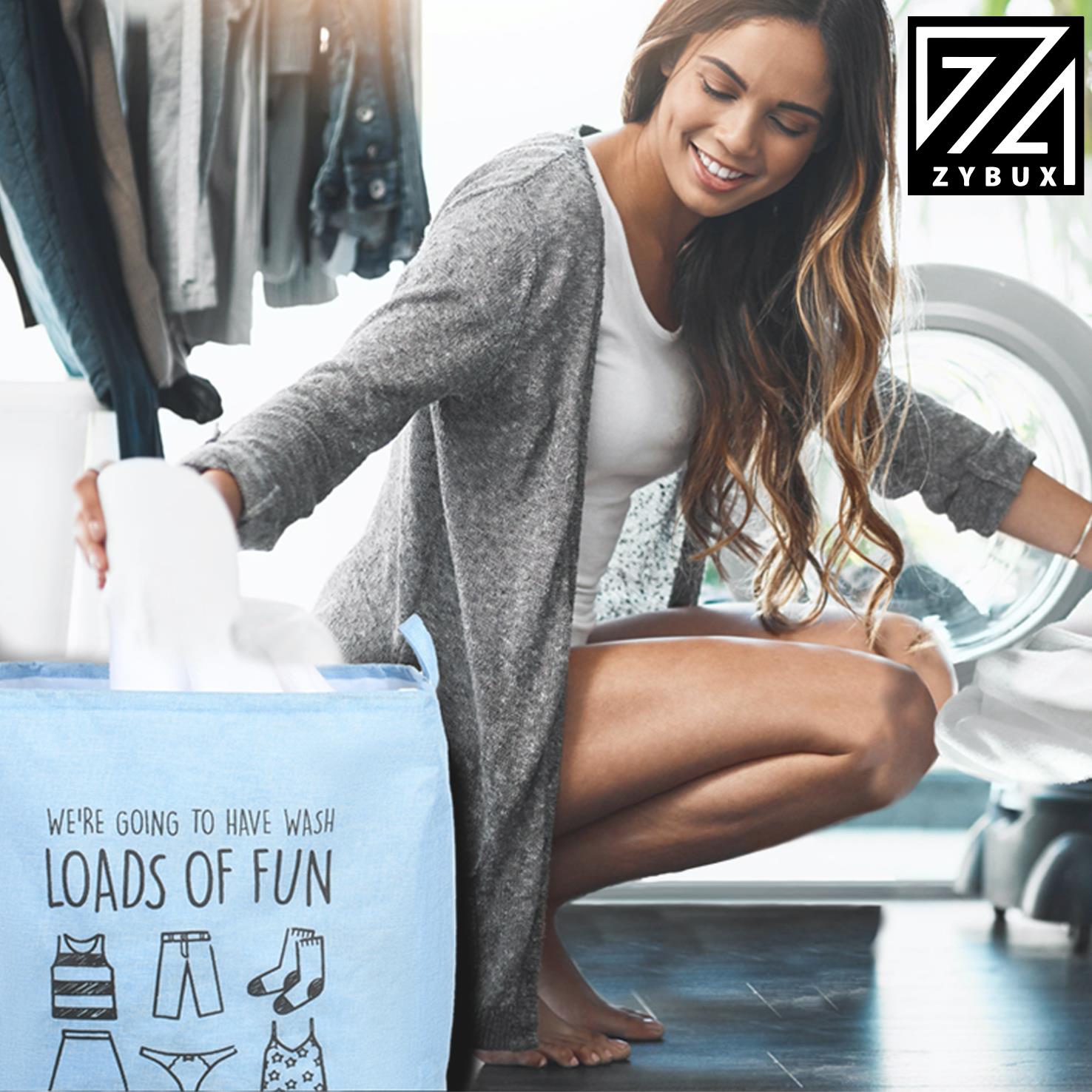 75L Foldable Laundry Storage Washing Bin Basket Large Waterproof Cloth Baggage - ZYBUX