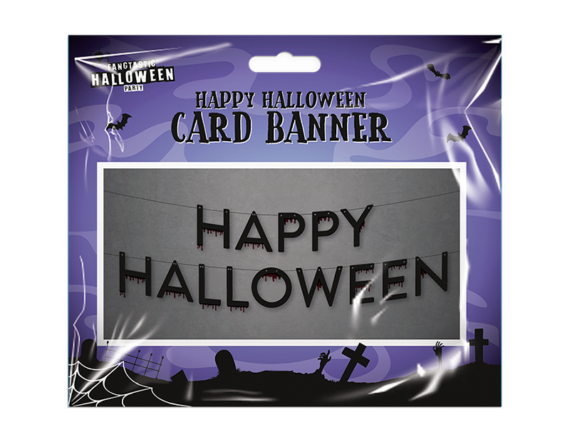 Happy Halloween Card Banner House Props Party Decoration Hanging Poster Placard - ZYBUX