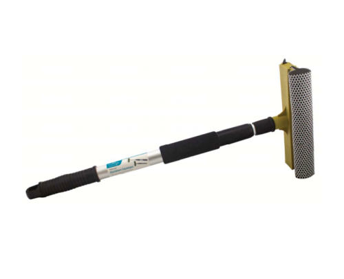 Telescopic Handle Squeegee Extendable Window Cleaner Wipe Detachable Sponge Head - ZYBUX