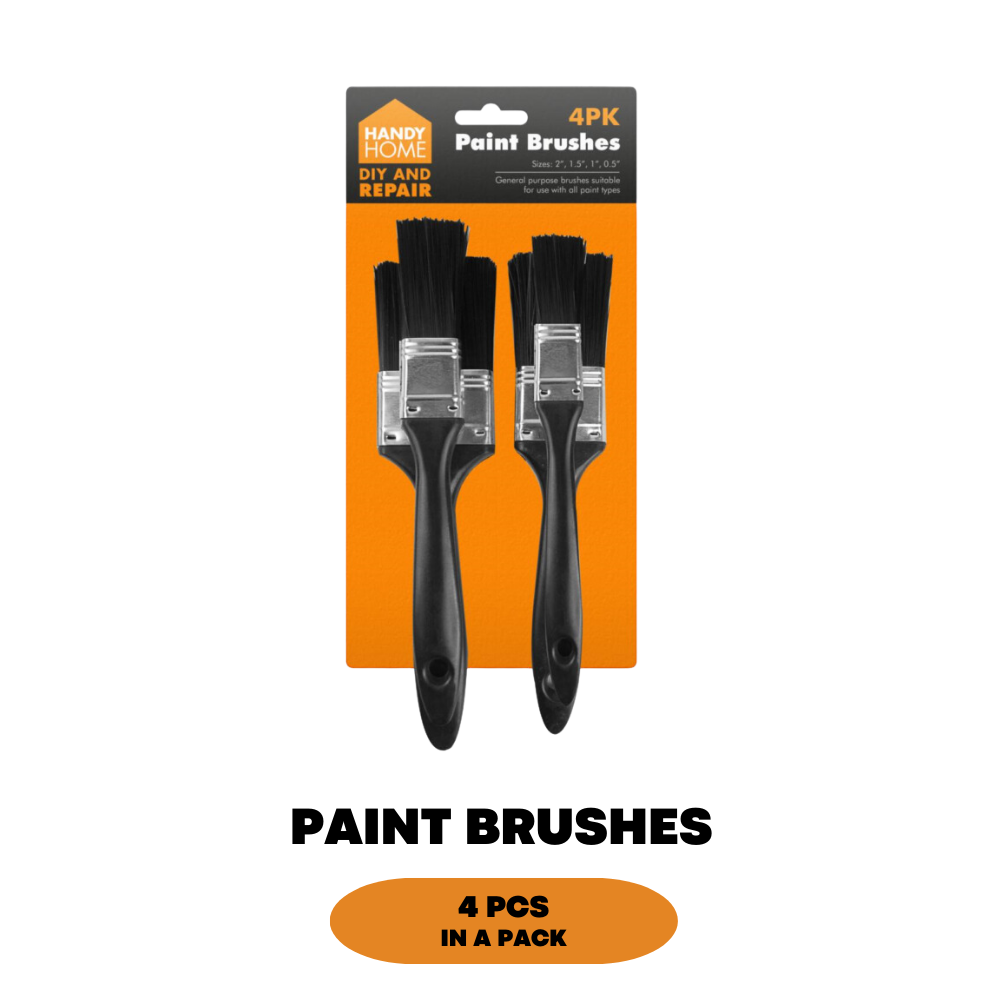 4 PK Fine Paint Brushes Set DIY Repair Bristles Decorating Fence Painting Brush