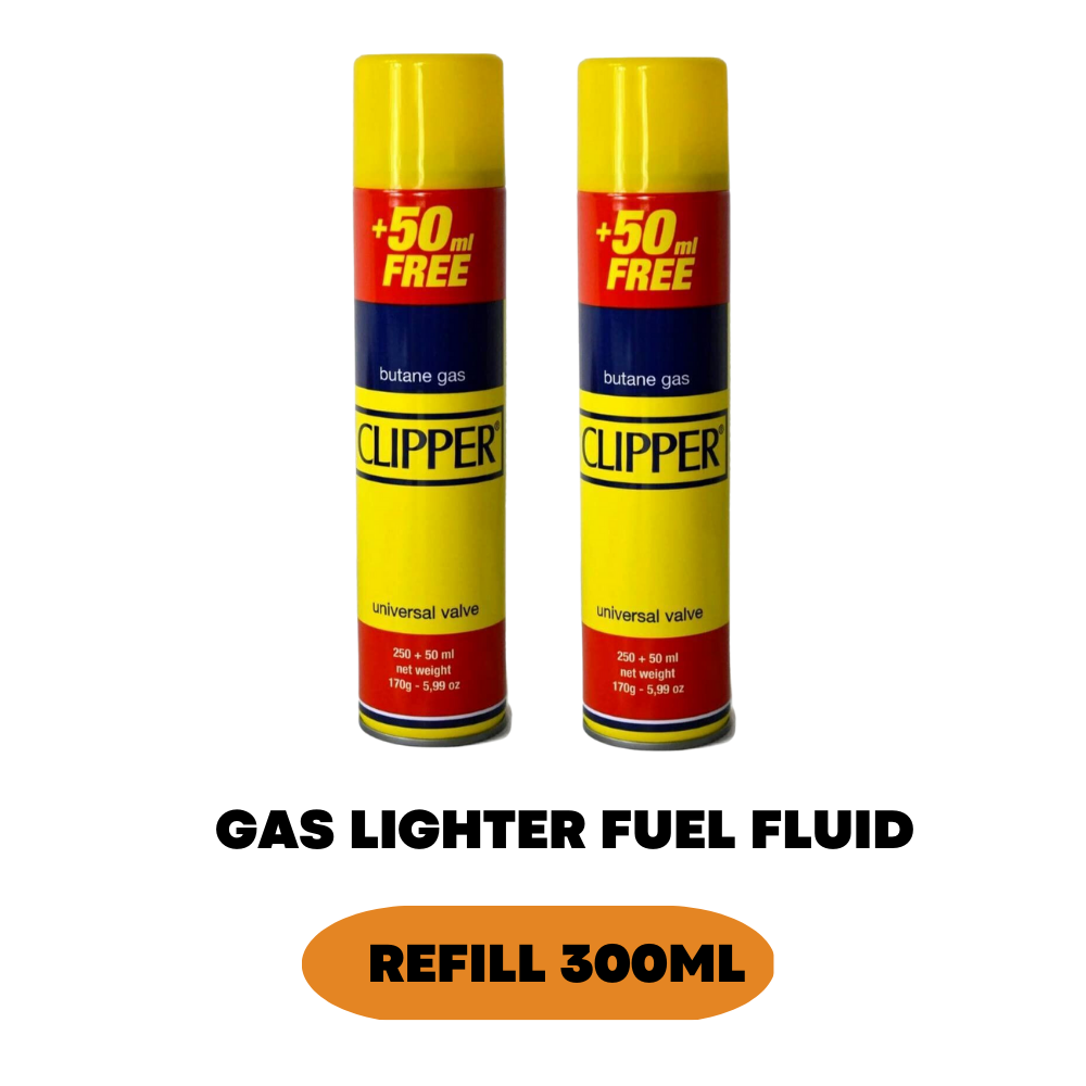 2x Clipper Universal High-Quality Butane Gas Lighter Fuel Fluid Refill 300ML - ZYBUX
