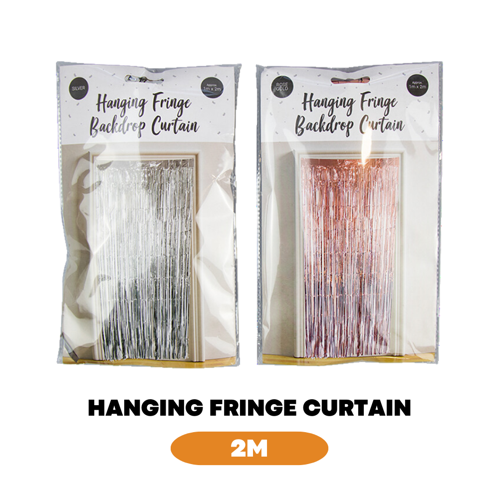 2M Foil Fringe Tinsel Shimmer Curtain Door Wedding Birthday Party Backdrop Decor - ZYBUX