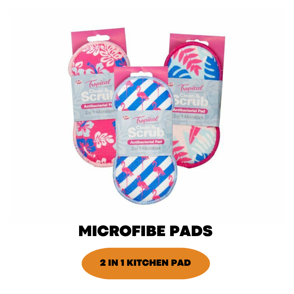 2 in 1 Microfiber Scouring pad Kitchen Cleaning Scrub pad - ZYBUX