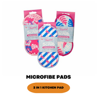 2 in 1 Microfiber Scrub pad Kitchen Cleaning pads Cloth Scouring Buddy Scrubbing