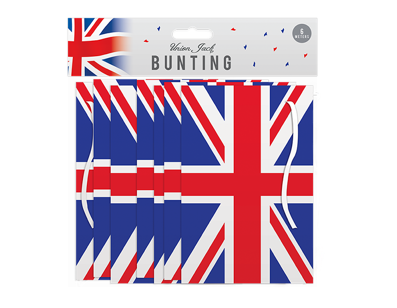 Union Jack 6M Bunting 30 x 20cm Flags National Celebrations New King Coronation - ZYBUX
