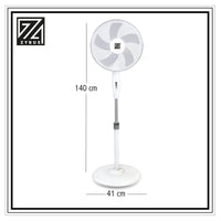 Floor Standing Pedestal Fan 16-inch Oscillating Electric 3 Speed White Cool Air