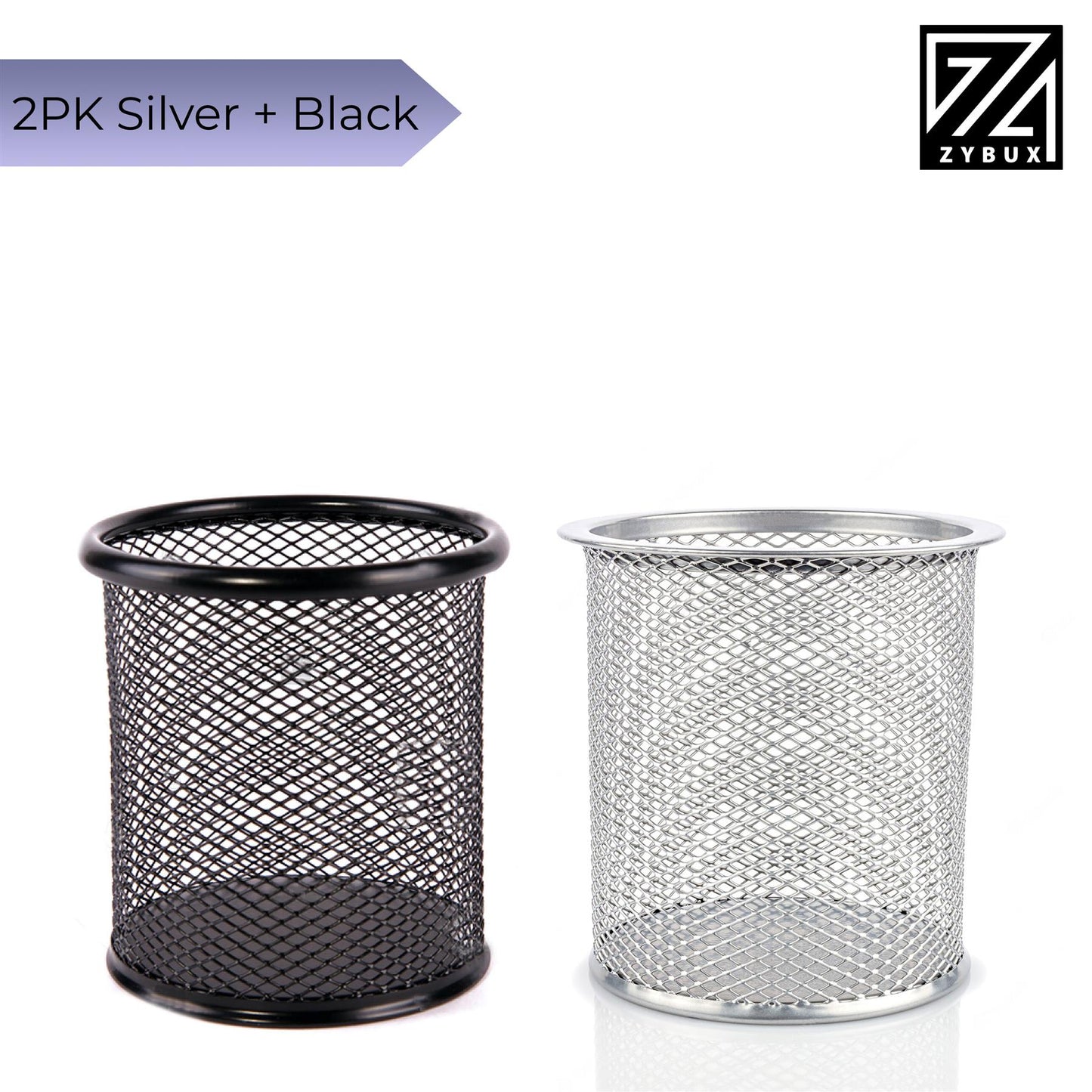 2x Mesh Metal Pencil Holder For Pencil or Pen