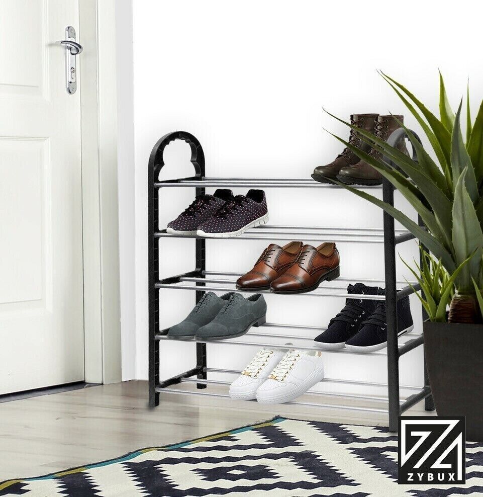 5 Tier 15 Pairs Space Saving Shoe Rack Lightweight & Compact
