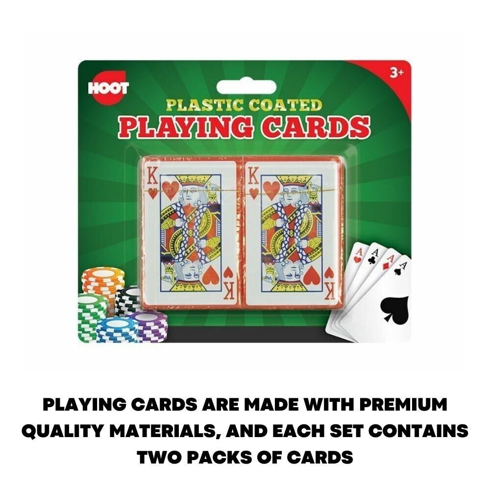 2 Decks Plastic Coated Playing Card Poker Professional Traditional Game Gambling - ZYBUX