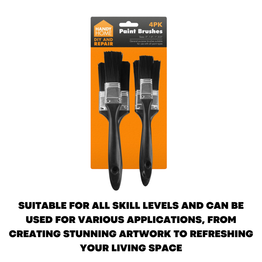 4 PK Fine Paint Brushes Set DIY Repair Bristles Decorating Fence Painting Brush