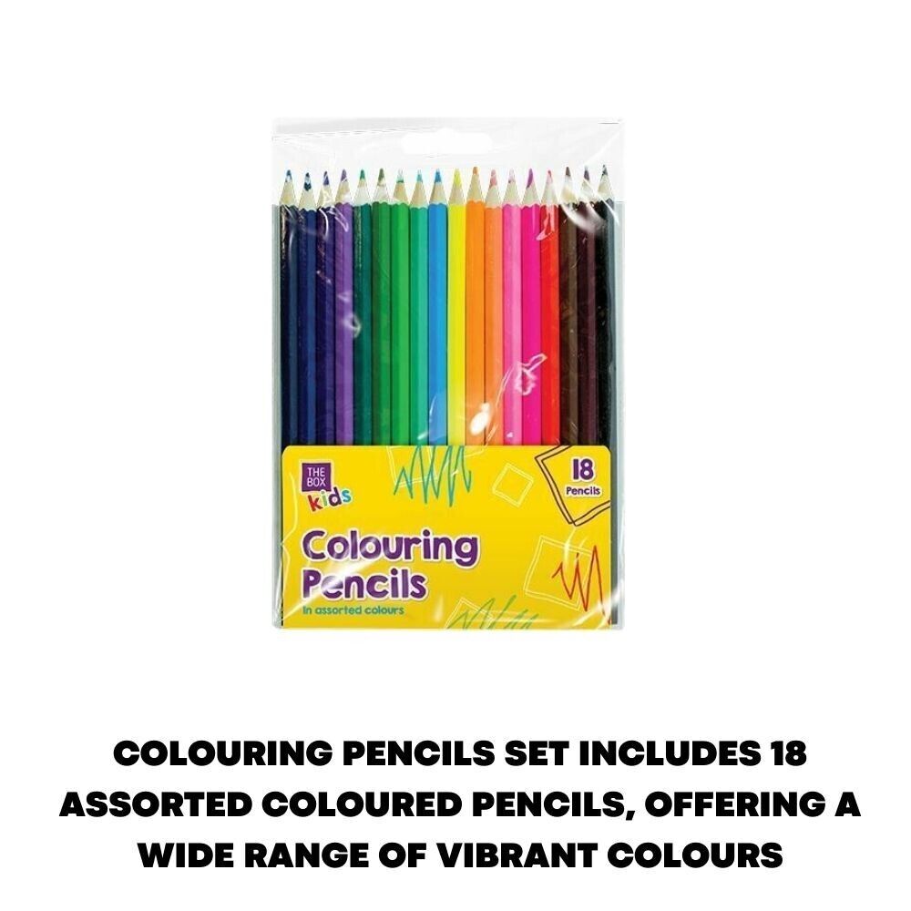 18 Large Quality Colouring Pencils Set Artists Drawing Kids Adults Handy Wallet