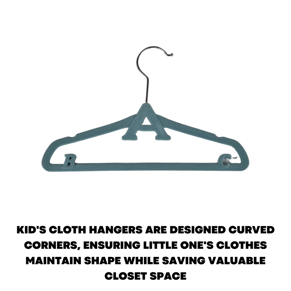 18x Childrens Velvet Hangers Slim & Sturdy Design For Kids Clothes Hanging