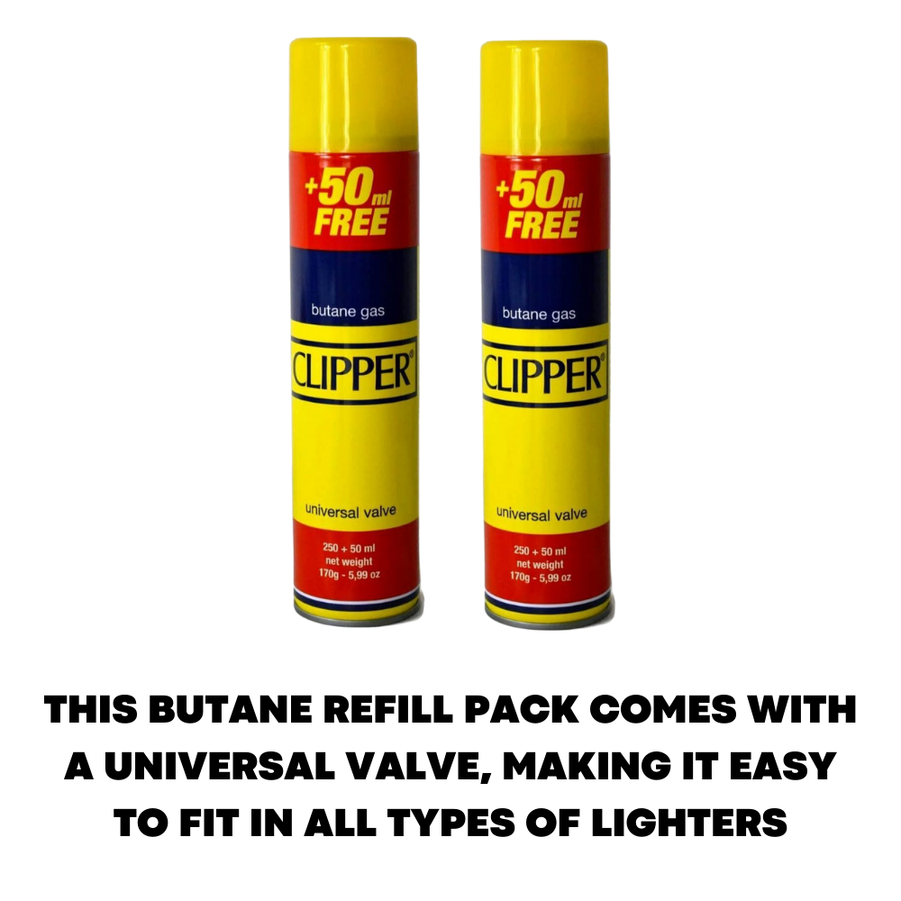 2x Clipper Universal High-Quality Butane Gas Lighter Fuel Fluid Refill 300ML - ZYBUX