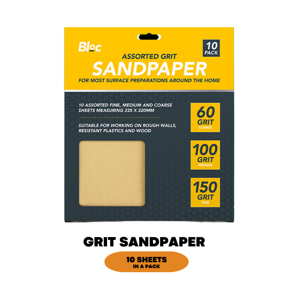 10 Sandpaper Sheets Mixed Grit Fine Medium Coarse Sand Paper Paint