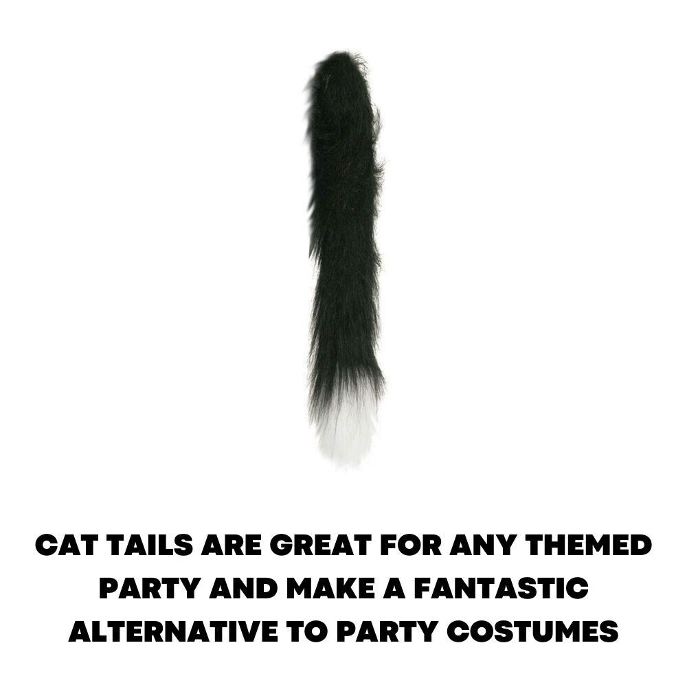 Furry Cat Tail Fancy Dress Costume Halloween Accessory School Book Week Party - ZYBUX