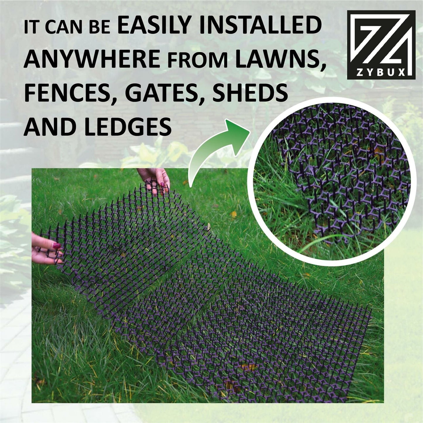 Cat Scat Mat Spike Anti-Dog Pest Deterrent Garden Repellent Animal Scarer, 12x - ZYBUX