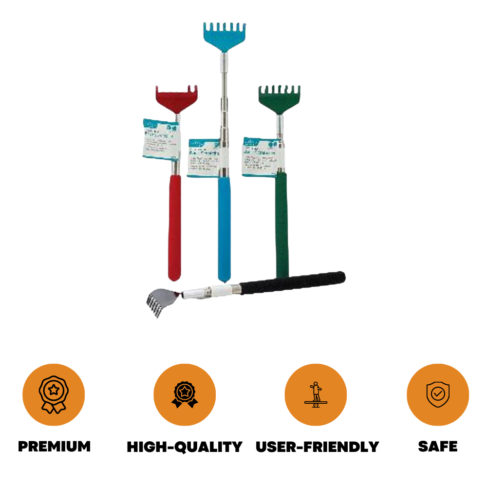 Telescopic Extendable Back Scratcher With Portable Bear Claw Rake - ZYBUX