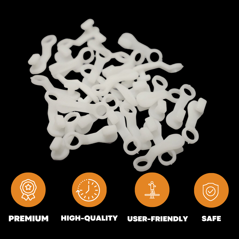 100x Nova Deluxe For Swish Curtain Hooks Runner White Curtain Track Rail Gliders - ZYBUX