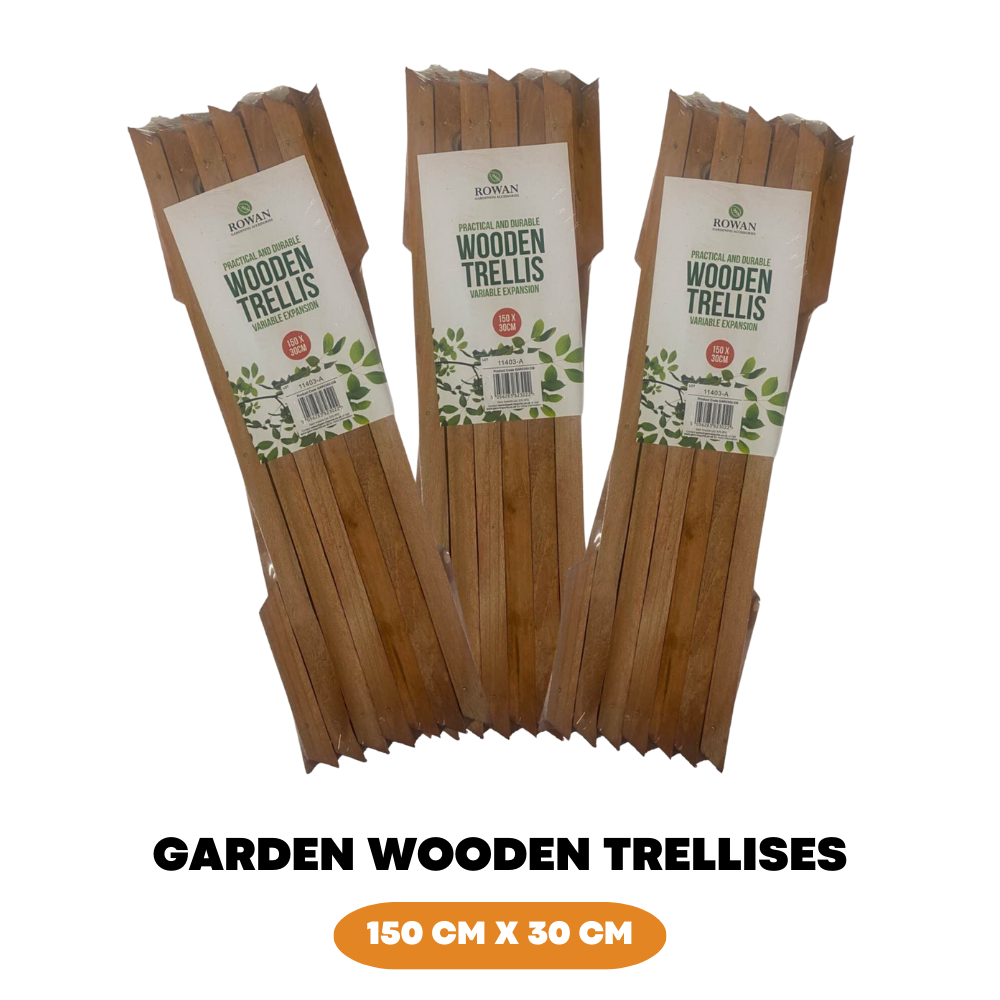 3x Expanding Garden Trellis Expandable Wood Plants Support Climbing Fence 5x1ft - ZYBUX