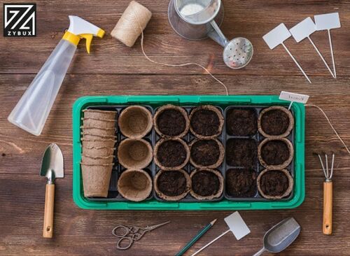 Biodegradable Plant Pots 96pcs Round Fibre Pot Gardening Seedling Nursery Cups - ZYBUX