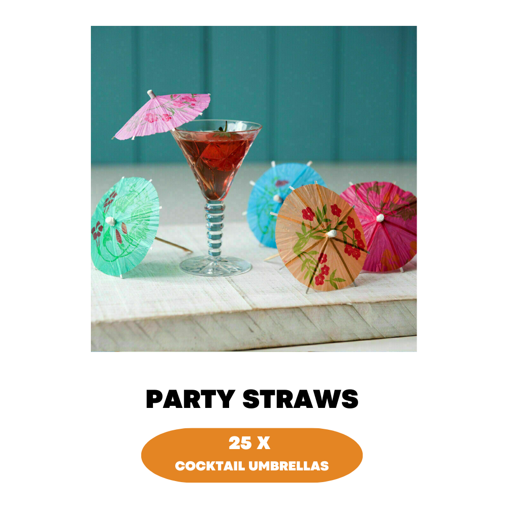 25x Cocktail Umbrellas For Drinks Party Cocktail Decoration