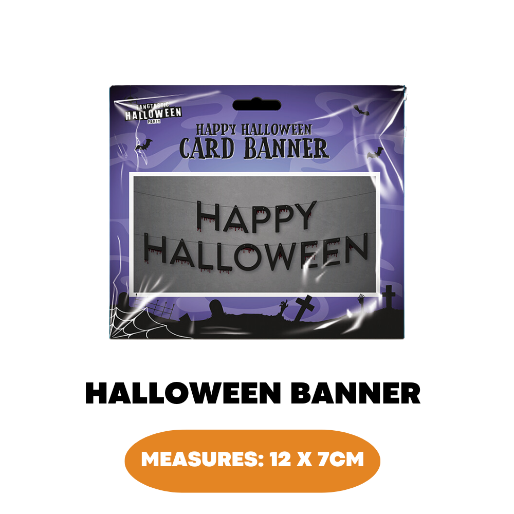 Happy Halloween Card Banner House Props Party Decoration Hanging Poster Placard - ZYBUX