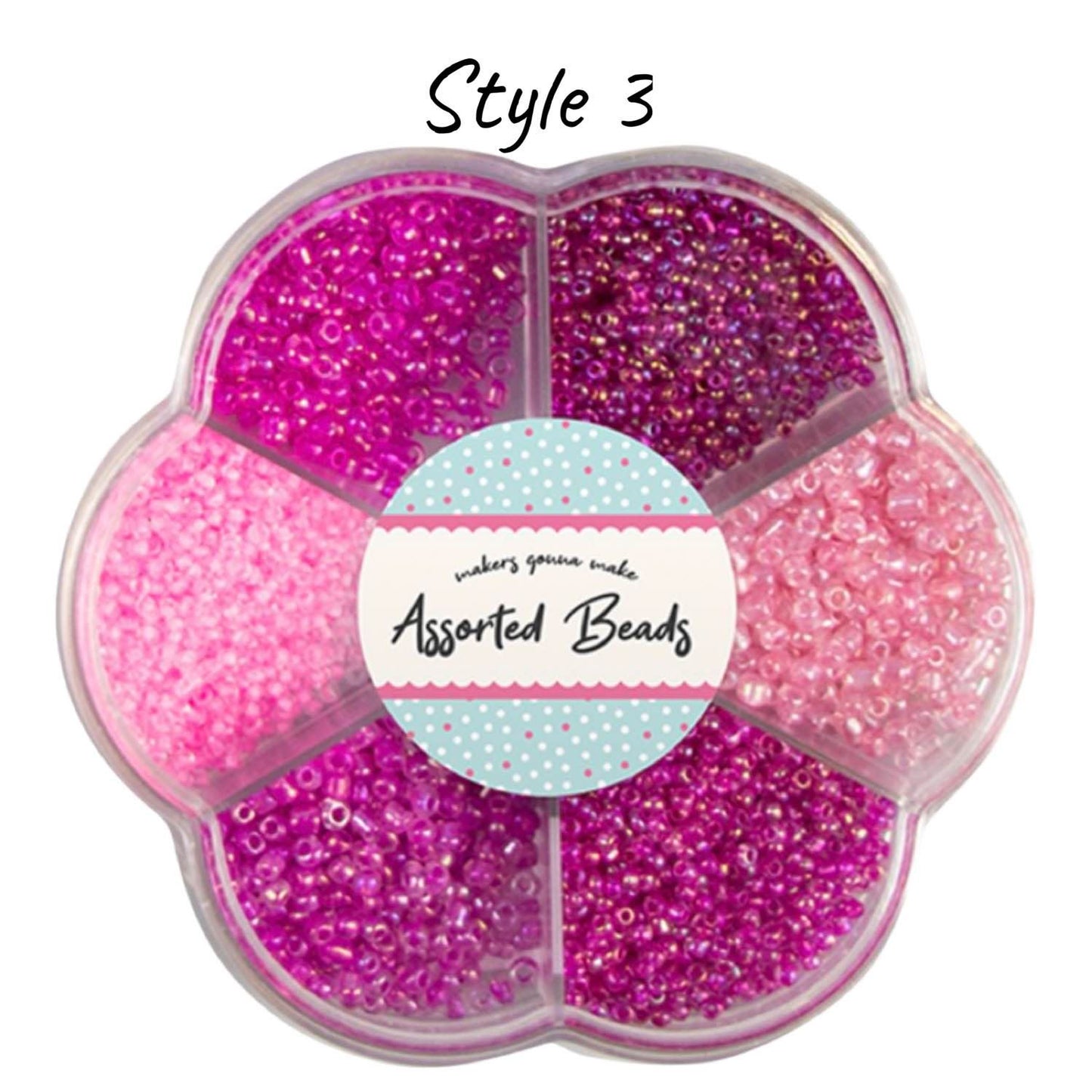 Assorted Beads In Flower Box - 100g Bright Colours Embroidery Jewellery Crafts