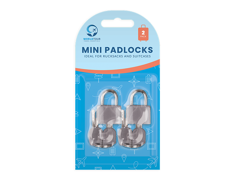 2Pc MINI PADLOCK SET Travel Holiday Suitcase Backpack Security Lock With Keys