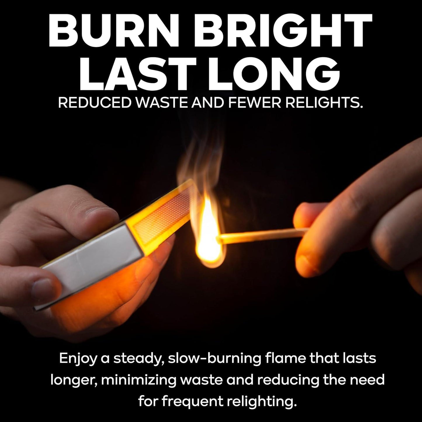 ZYBUX Extra-Long Safety Matches – Slow Burning, Safe Ignition, Pack of 2