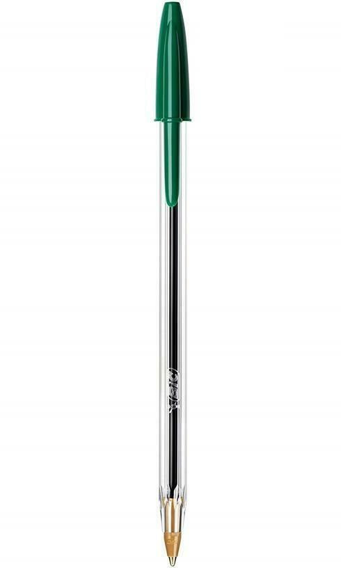 Original BIC Cristal Ballpoint Pens – Blue, Black, Red, Green Biros Pack