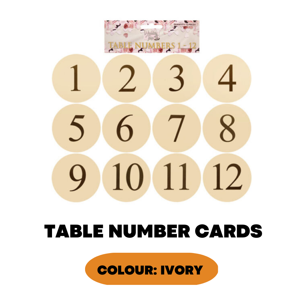 1-12 Table Number Cards Wedding Event Party Top Table Card Seating Plan Numbers - ZYBUX