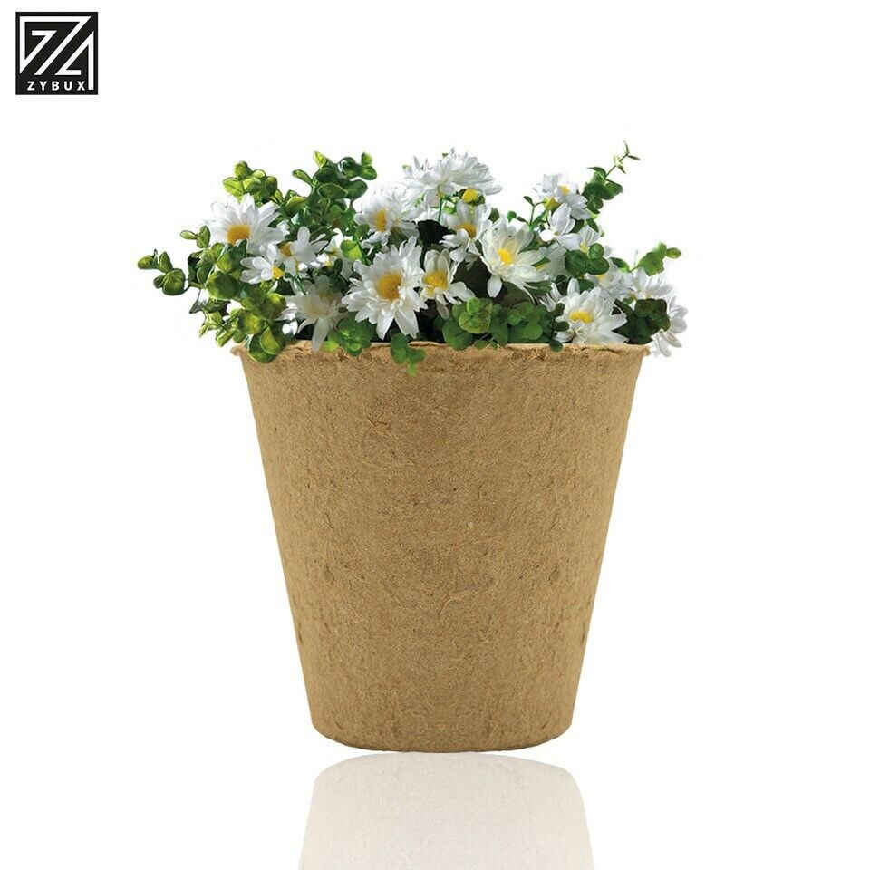 Biodegradable Plant Pots 96pcs Round Fibre Pot Gardening Seedling Nursery Cups - ZYBUX