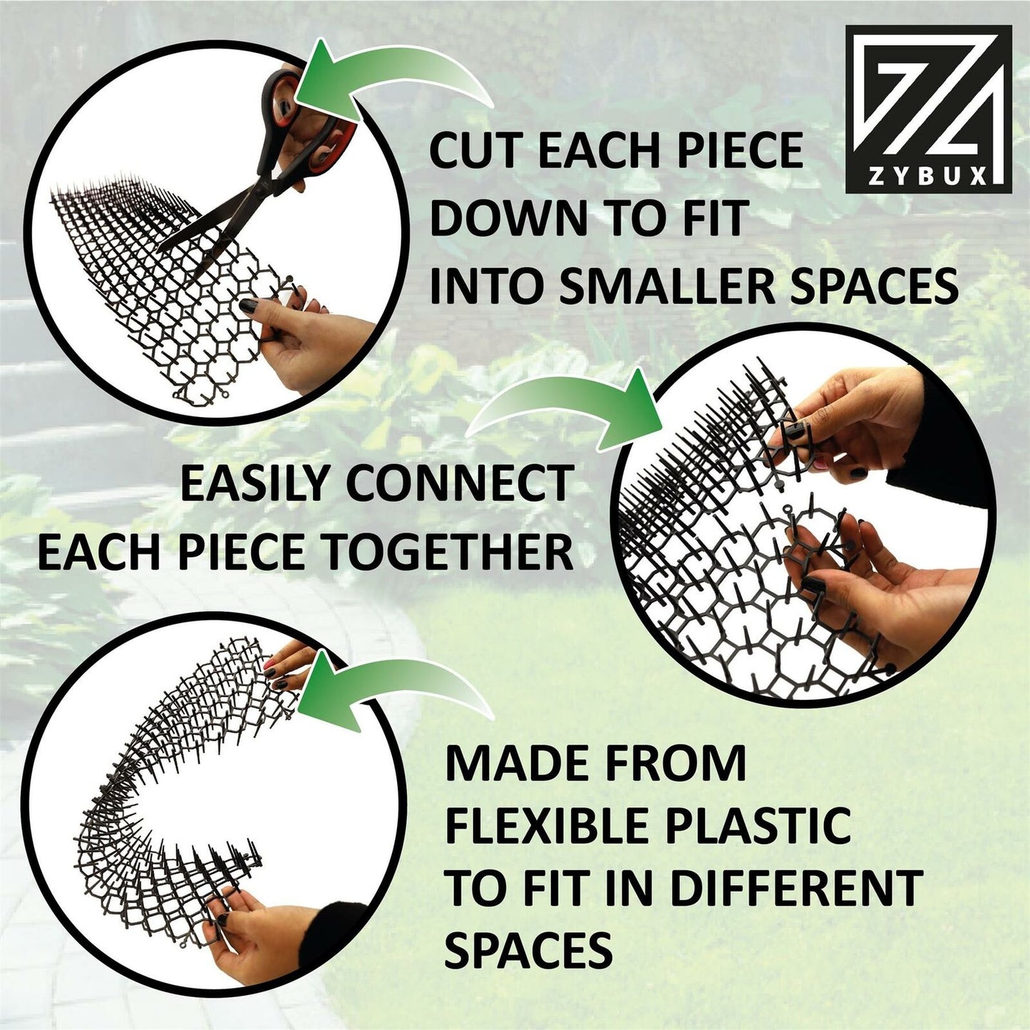 Cat Scat Mat Spike Anti-Dog Pest Deterrent Garden Repellent Animal Scarer, 12x - ZYBUX