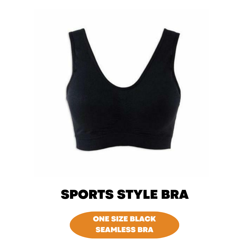Black Seamless Sports Bra Crop Top Vest Shapewear Comfort Stretch Strapless Bras - ZYBUX