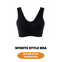 Black Seamless Sports Bra Crop Top Vest Shapewear Comfort Stretch Strapless Bras - ZYBUX