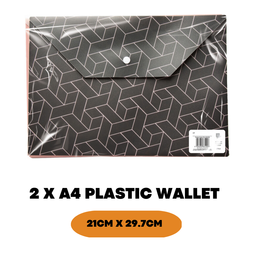 A4 Plastic Wallets with Press Stud - Office Storage Folders
