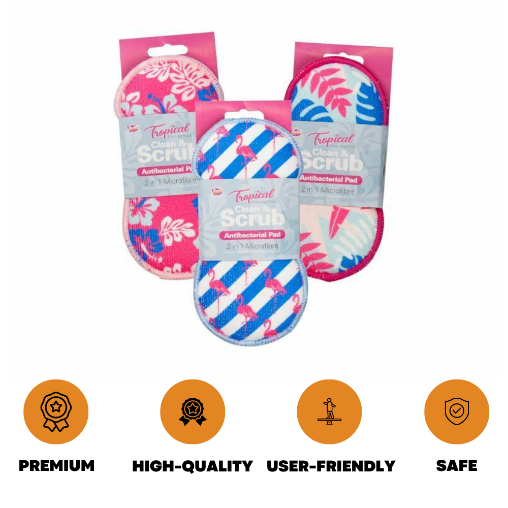 2 in 1 Microfiber Scouring pad Kitchen Cleaning Scrub pad - ZYBUX