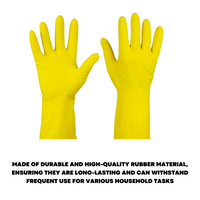 1 Pair Household Rubber Gloves Long Sleeve Washing Up Kitchen Cleaning, Medium - ZYBUX