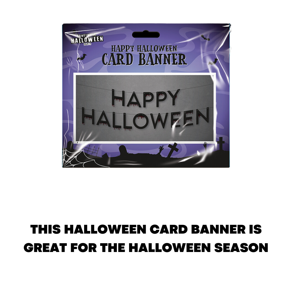Happy Halloween Card Banner House Props Party Decoration Hanging Poster Placard - ZYBUX
