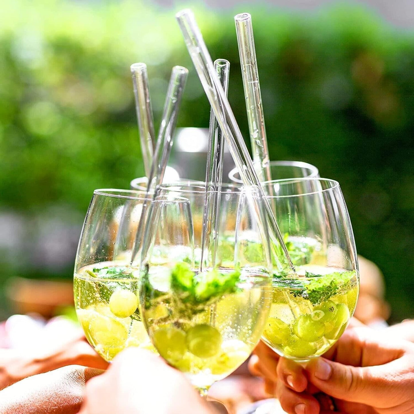 4x Reusable Glass Straws For Party Use - ZYBUX