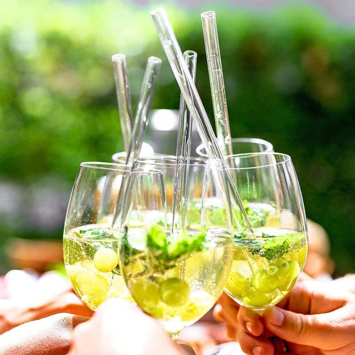 4x Reusable Glass Straws For Party Use - ZYBUX