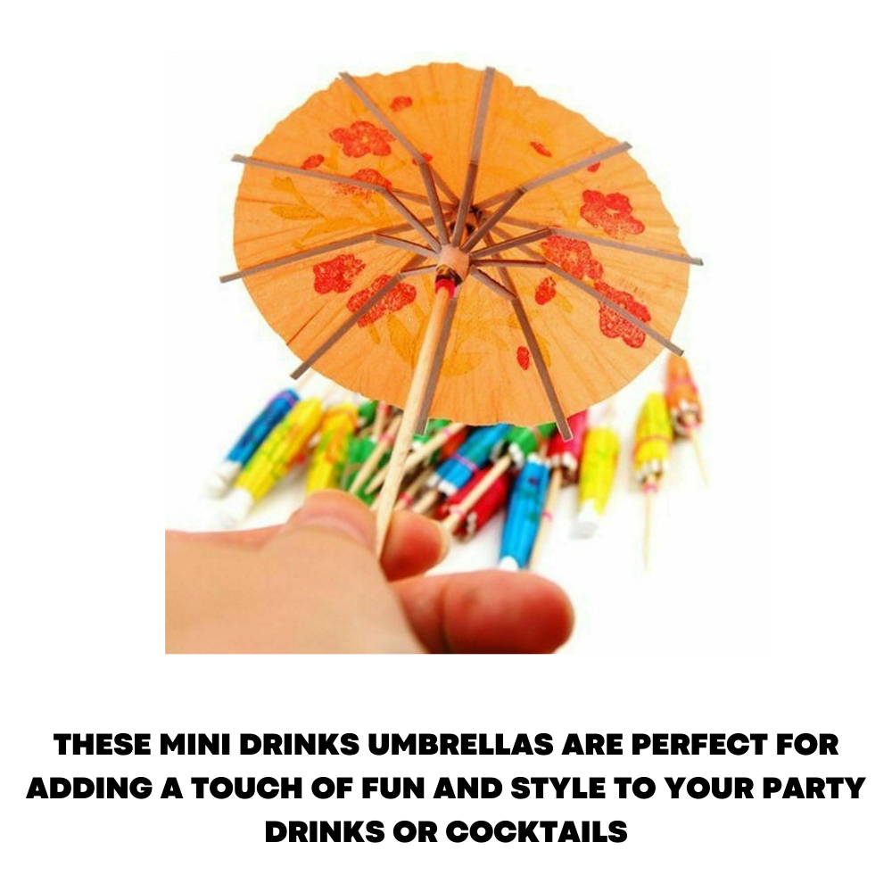 25x Cocktail Umbrellas Bamboo Sticks Birthday Wedding Party Drinks Decoration