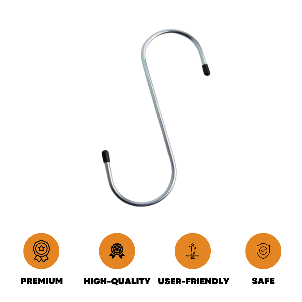 5x S shaped Hooks Stainless Steel S Hook Kitchen Meat Pan Clothes Hanger Hanging - ZYBUX