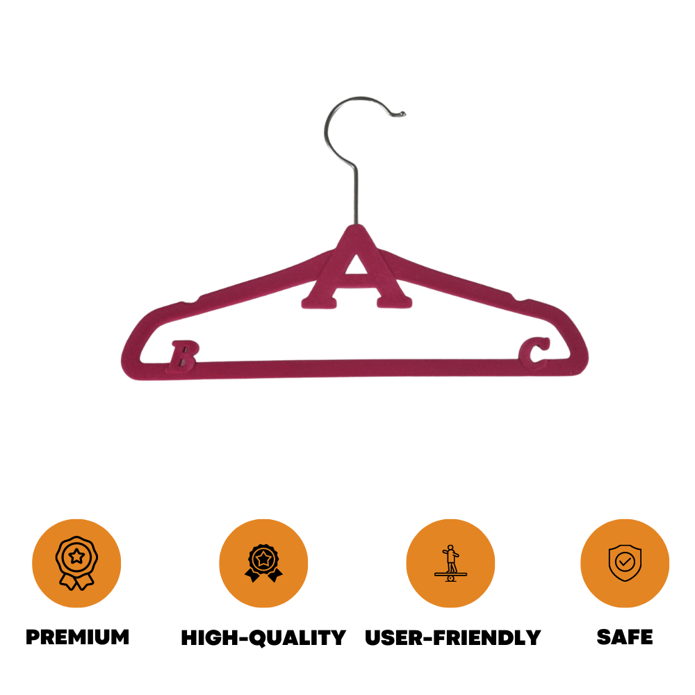 18x Childrens Velvet Hangers Slim & Sturdy Design For Kids Clothes Hanging