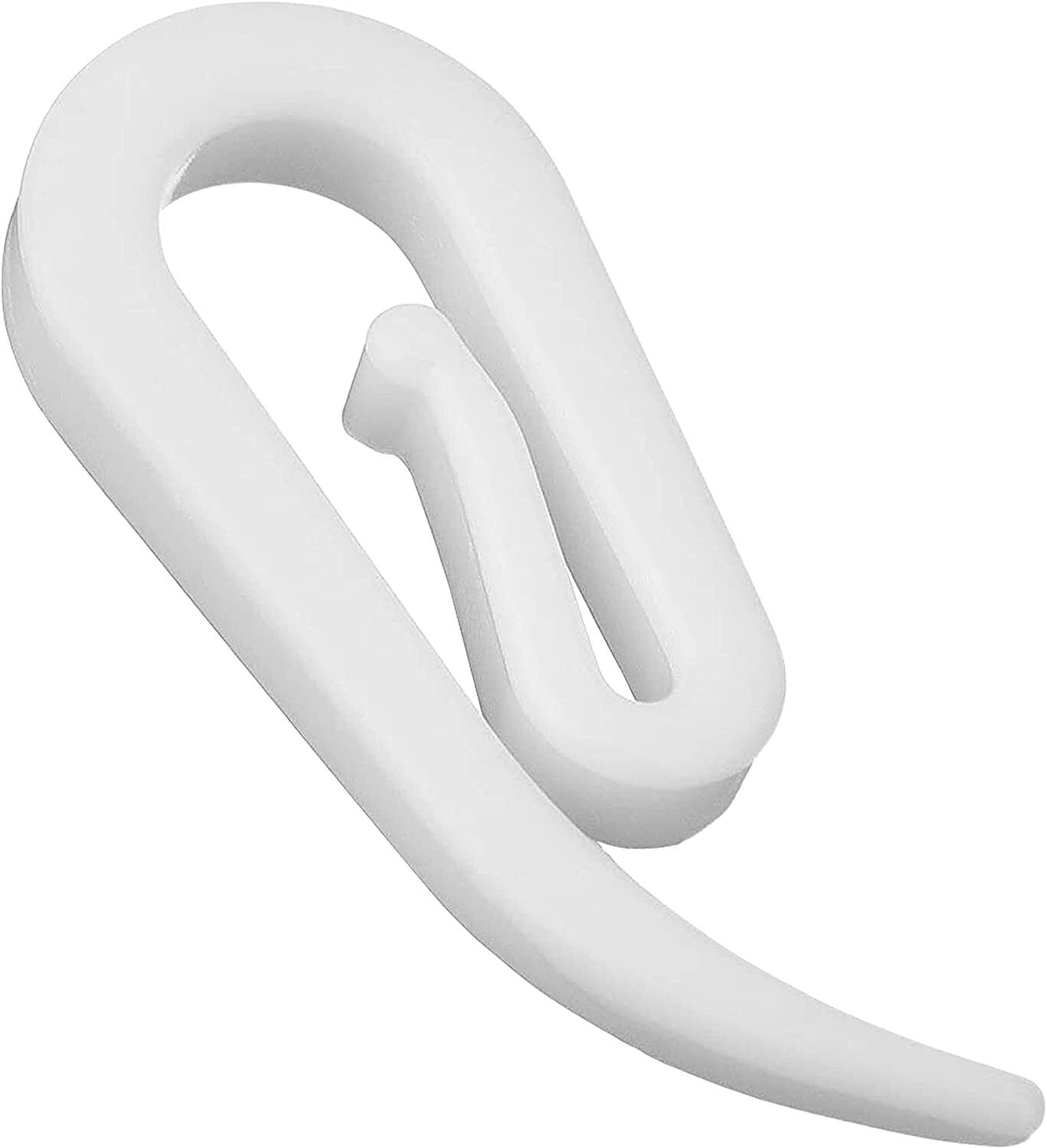 100x Curtain Hooks For Ring Header Tape White Plastic Door Window Hook Drapery - ZYBUX