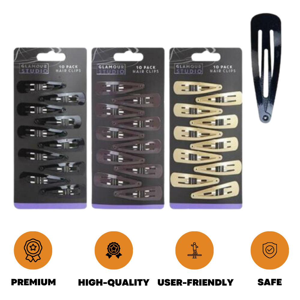 10x Hair Clips Snap Hairpins Slides Kirby Pins Set Women Baby Girls Metal Grip - ZYBUX