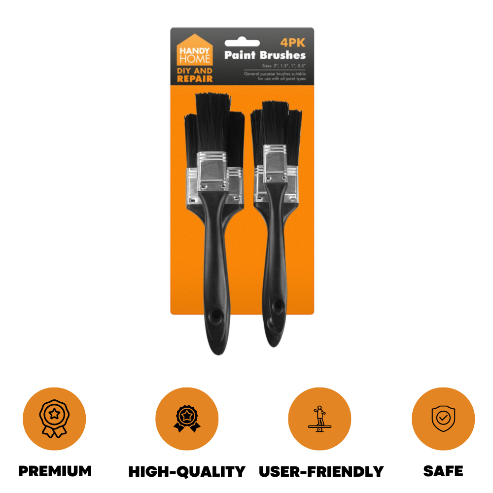 4 PK Fine Paint Brushes Set DIY Repair Bristles Decorating Fence Painting Brush