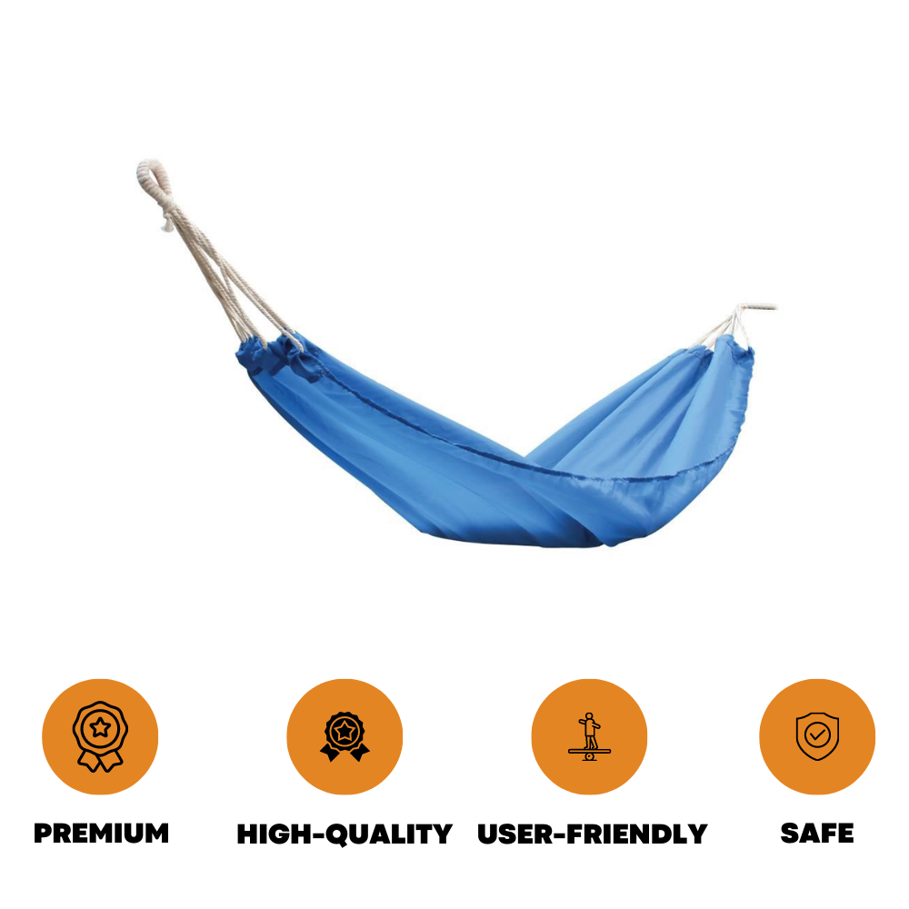 Garden Hammock Camping Cotton Fabric Outdoor Travel Swing Lightweight Hang Bed - ZYBUX