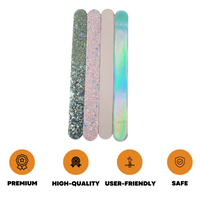 4 Pack Straight Large Nail Files Emery Board Dual Sided Glitter Medium Abrasive